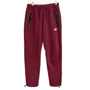 NIKE Tech Fleece Joggers Men M Burgundy Maroon Sweatpants Athleisure Gym Sweats